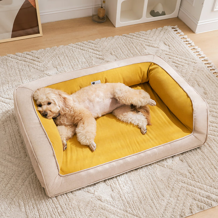 Orthopedic memory foam dog sofa bed, full support for large dogs, washable pet furniture comfort