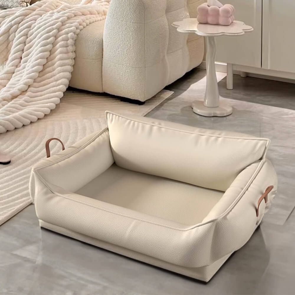 Washable orthopedic dog bed, natural latex fill, scratch-resistant pet sofa for indoor use