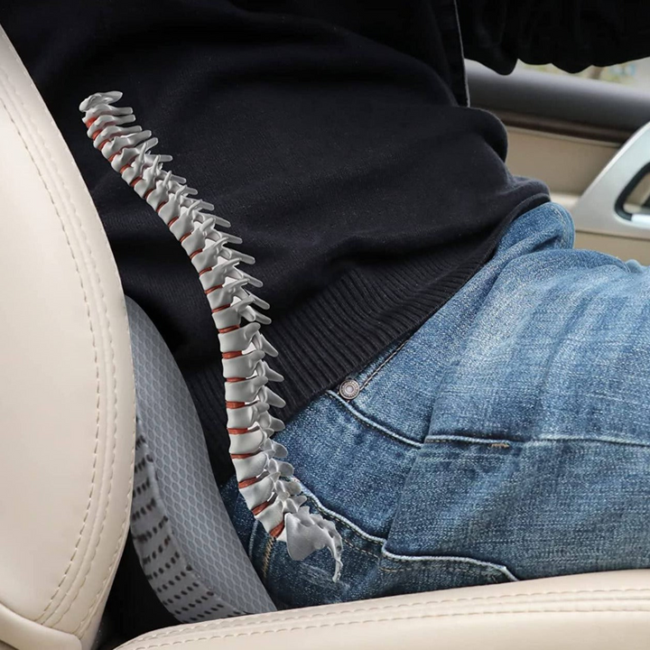 Car seat riser cushion for better driving visibility & ergonomic posture support.