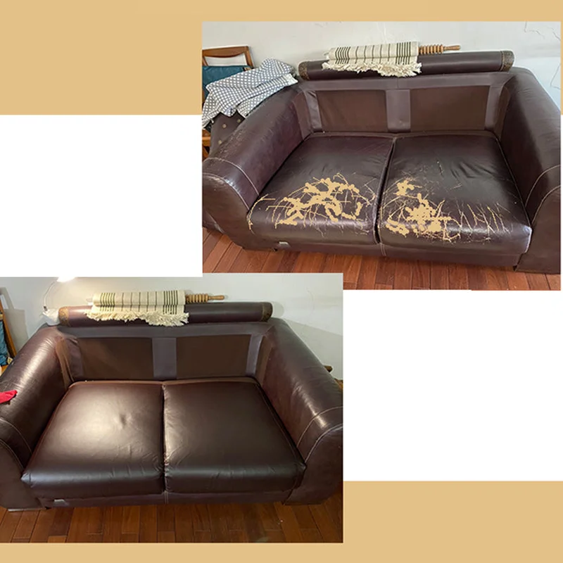 Durable self-adhesive leather repair patch (50x137cm) for long-lasting fixes on furniture & car seats.