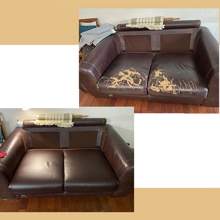 Durable self-adhesive leather repair patch (50x137cm) for long-lasting fixes on furniture & car seats.