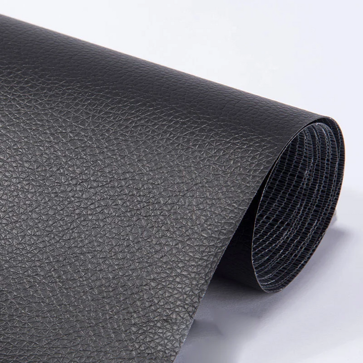 Self-adhesive PU leather refinisher patch (50x137cm) for tears in furniture, sofas & car seats.