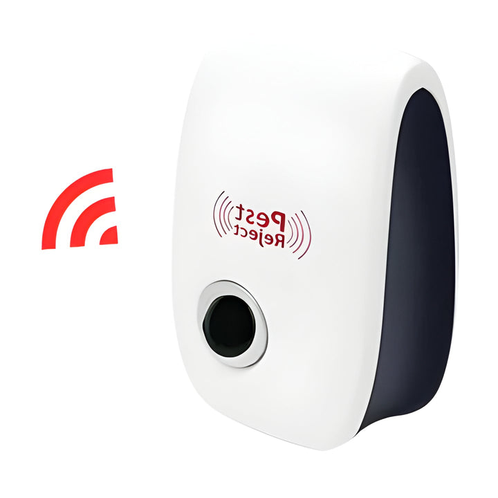Compact ultrasonic pest repeller for indoor & outdoor use. Deters rodents, squirrels, and insects, keeping your home safe.