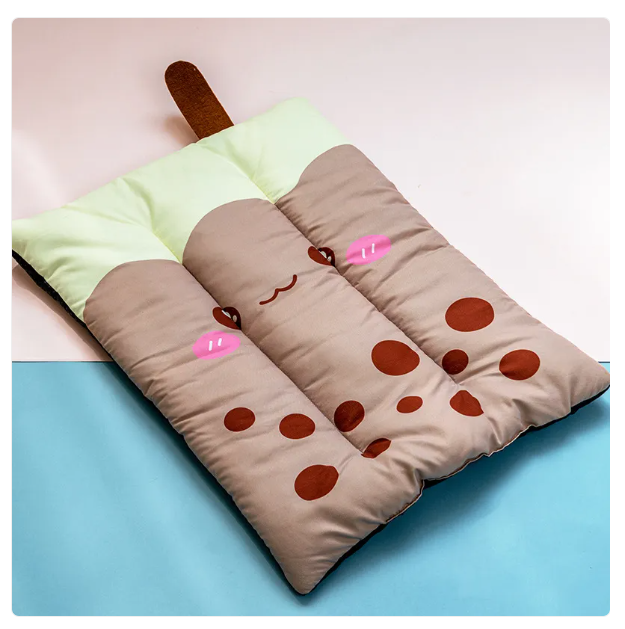 Refreshing orange slice pet cooling mat, a summer essential for pet relaxation