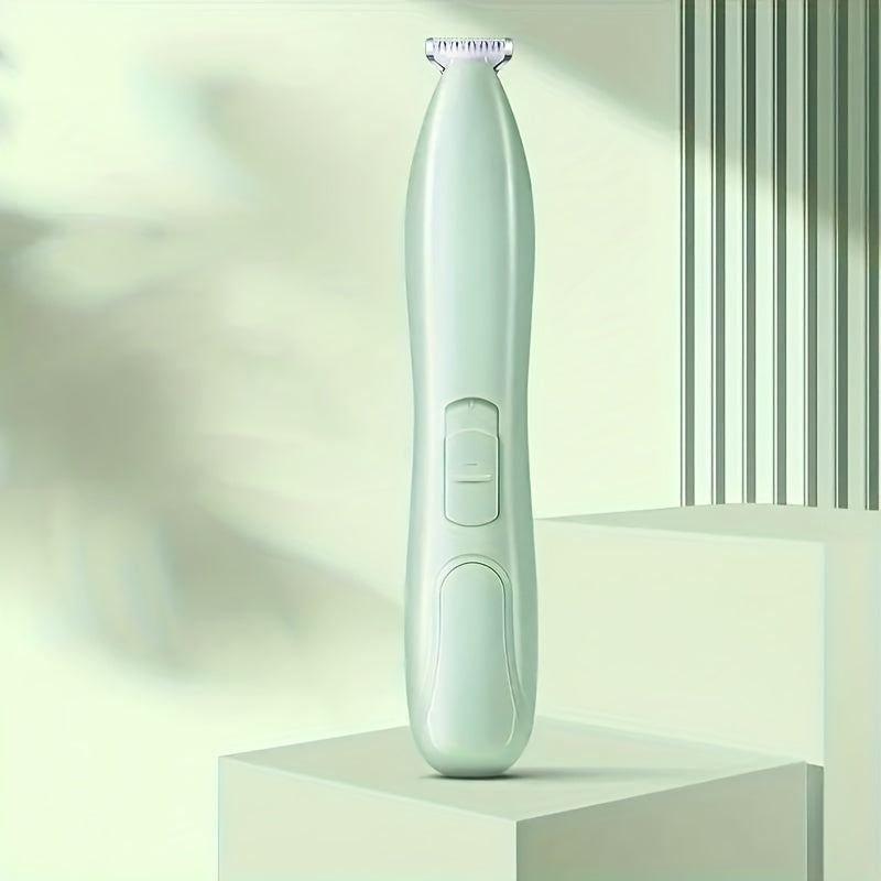 Pet grooming trimmer for dogs and cats, ideal for sensitive areas like paws and eyes, electric.