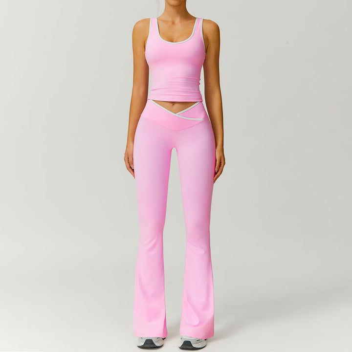 Comfortable women's sculpting capri legging & bra set. Perfect activewear for yoga, gym, & everyday.