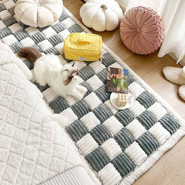 Washable chenille pet furniture mat, a practical and stylish home decor solution.