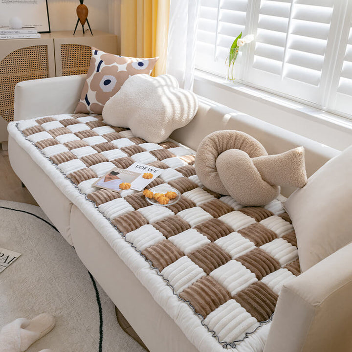 Textured chenille pet sofa cover, durable enough for daily use by dogs and cats.