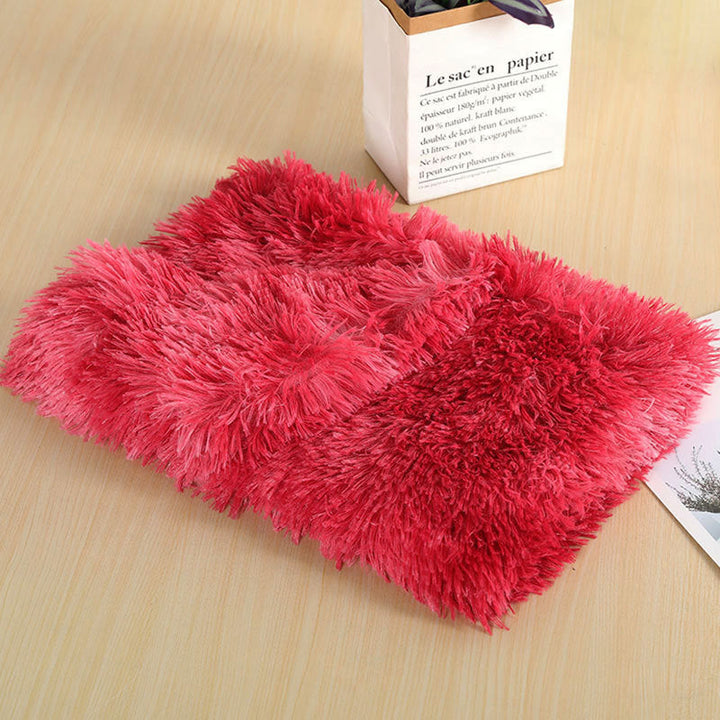 Plush pet blanket with detailed texture, soft washable dog and cat bed accessory