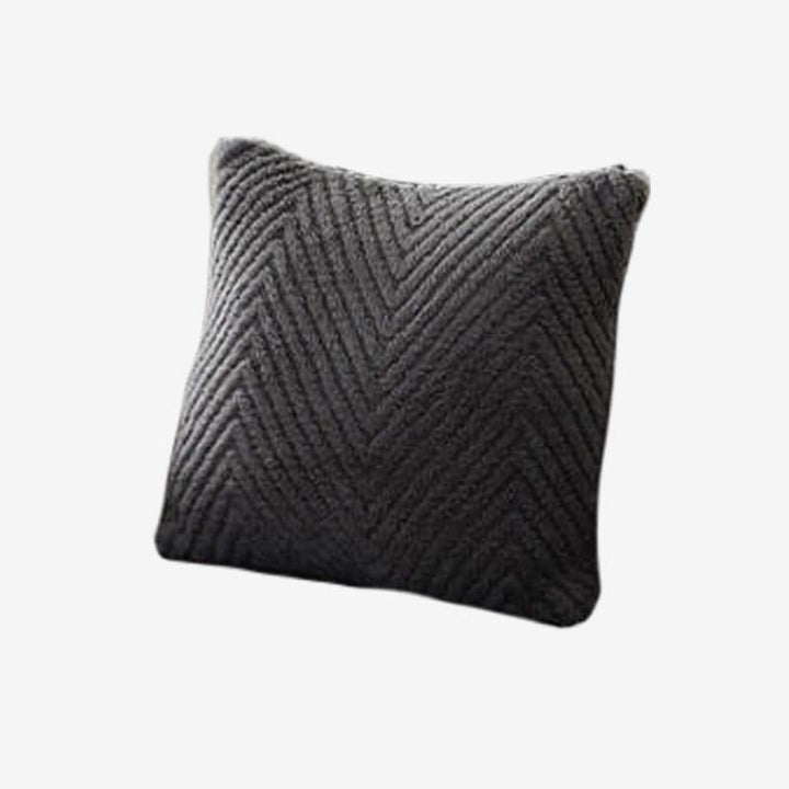 Plush herringbone cushion cover in neutral tones, perfect for sofa decor, home accent