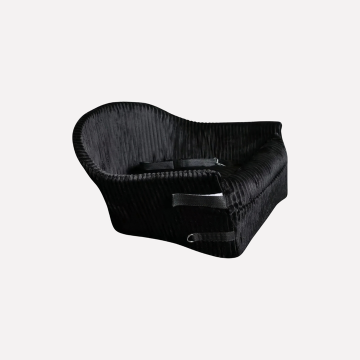 Plush pet car seat for small to medium dogs and cats ensuring safe and cozy travel.