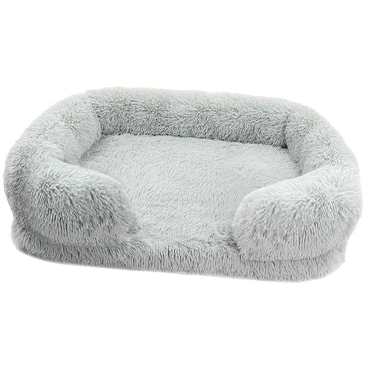 Washable bolster pet bed, brown, designed for ultimate comfort and anxiety relief for pets