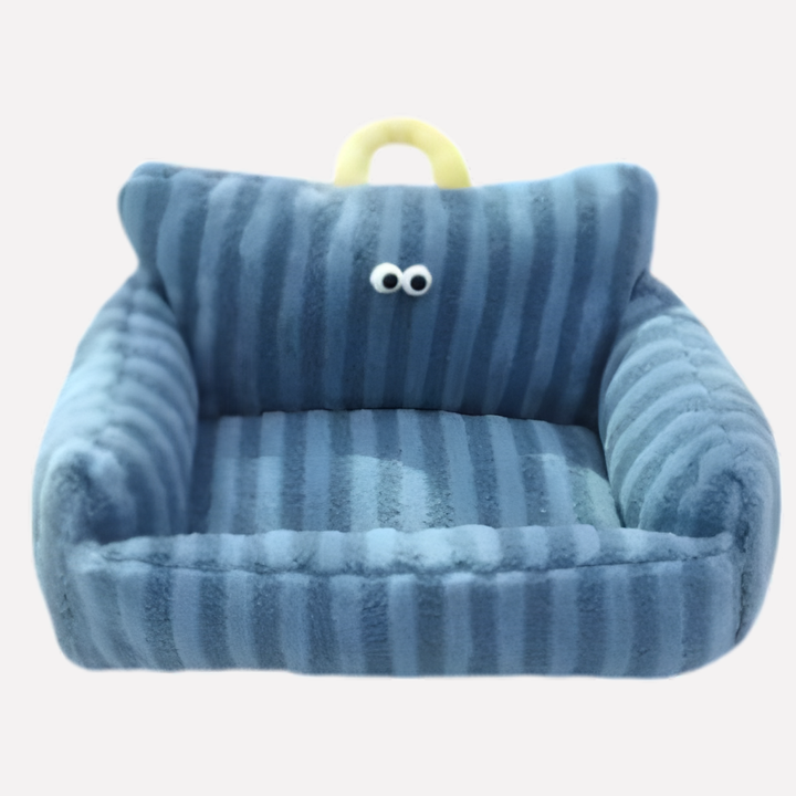 Washable plush pet sofa bed for small to medium dogs and cats, comfy sleep surface, durable design