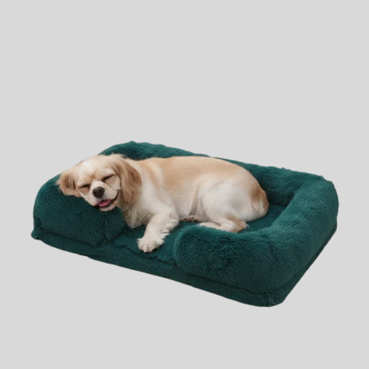 Portable rectangular pet bed, lightweight and cozy, perfect for travel or home use. Washable.