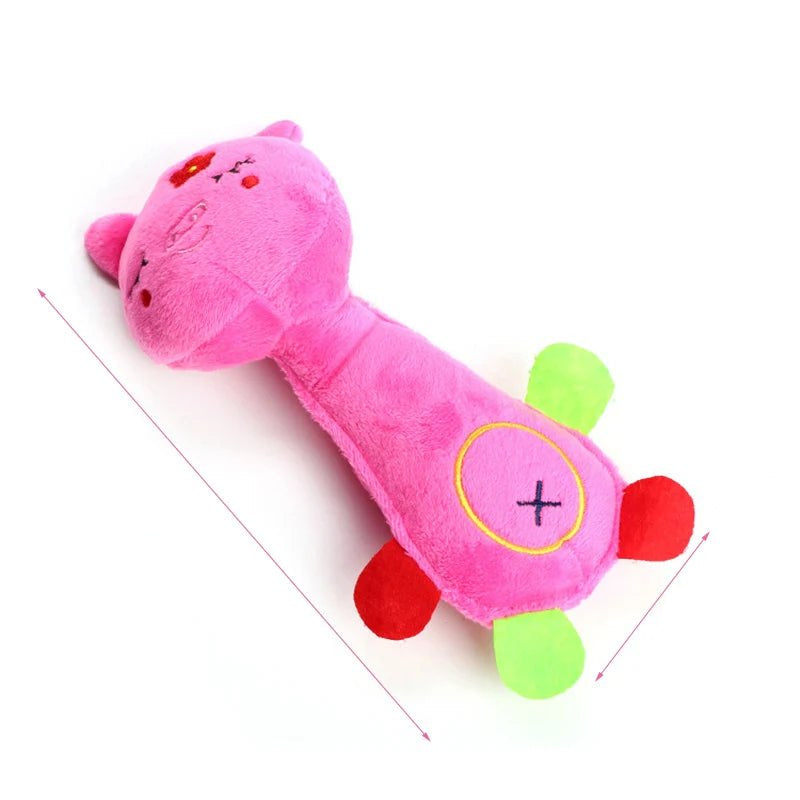 Colorful squeaky dog toy, a plush chewable pet supply for endless dog entertainment and comfort