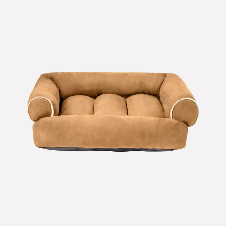 Washable pet bed, U-shaped, with a soft plush surface and convenient removable cover