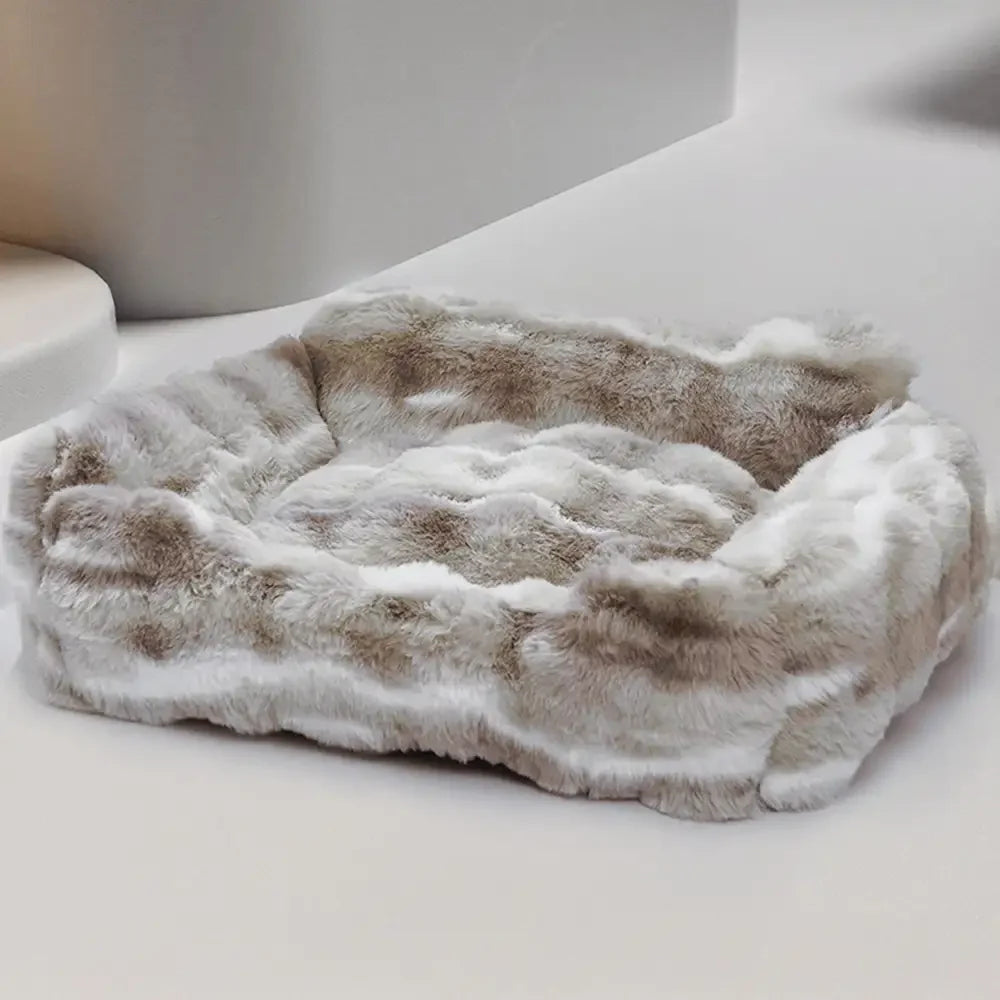 High-quality plush velvet dog bed, durable and washable pet furniture for modern homes