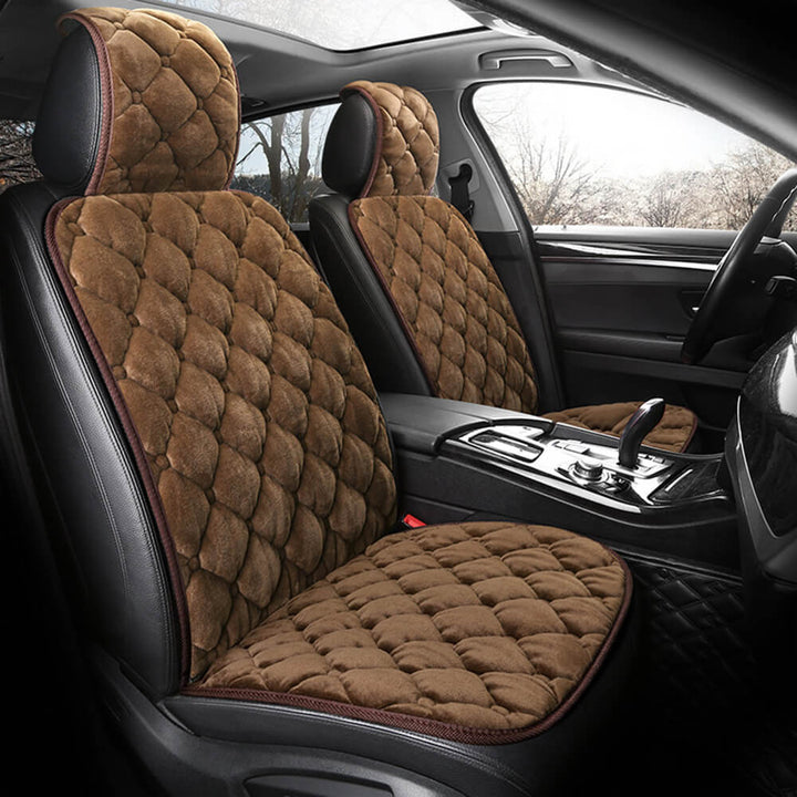 Plush warm universal fit single car seat cushion for dogs, enhancing auto interior comfort