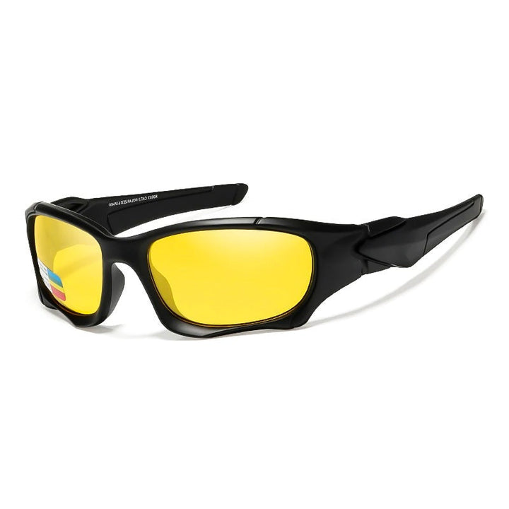 "Polarisierte Motorrad-Sonnenbrille, modernes Design, leichte Konstruktion, klare Sicht, Blendschutz, ergonomisch, lila Linse