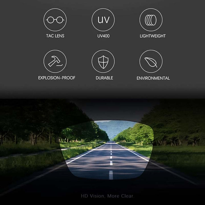 "Polarisierte Motorrad-Sonnenbrille, modernes Design, leichte Konstruktion, klare Sicht, Blendschutz, ergonomisch, lila Linse