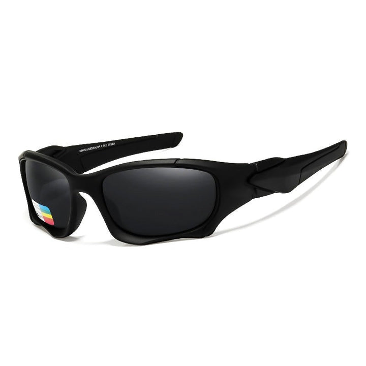 "Polarisierte Motorrad-Sonnenbrille, modernes Design, leichte Konstruktion, klare Sicht, Blendschutz, ergonomisch, lila Linse