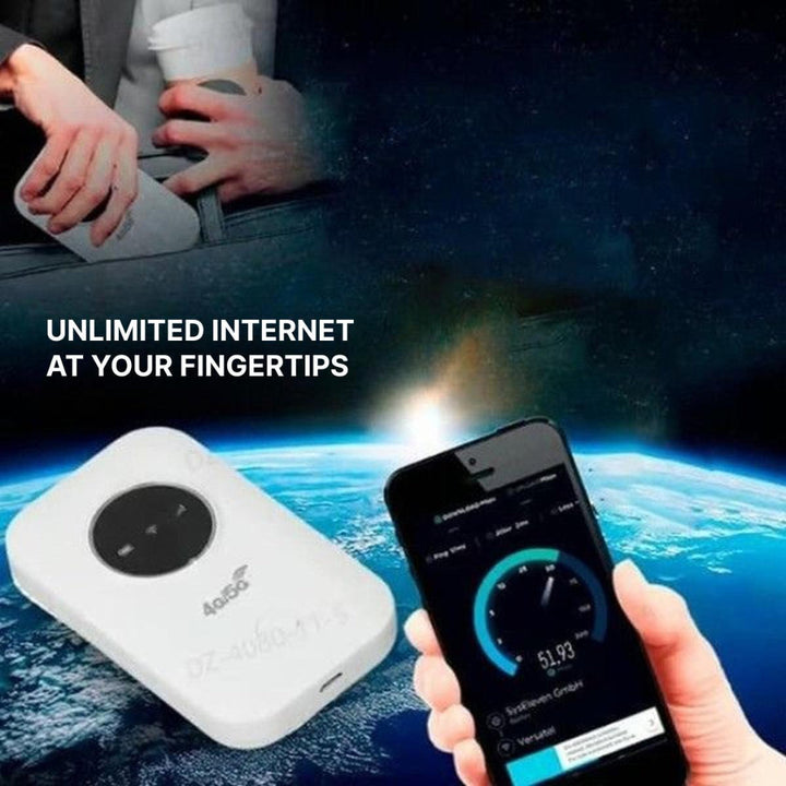 Portable 4G/5G WiFi hotspot router, ideal for travel & remote work. Offers fast, secure mobile internet connectivity.