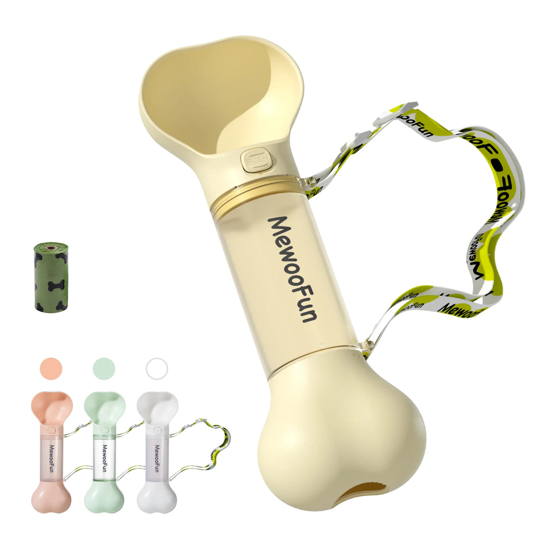 Compact bone-shaped dog water dispenser, portable hydration solution for all dog breeds