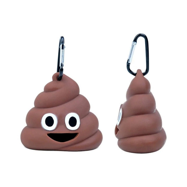 Portable dog poop bag holder, green, for easy pet waste cleanup during outdoor walks