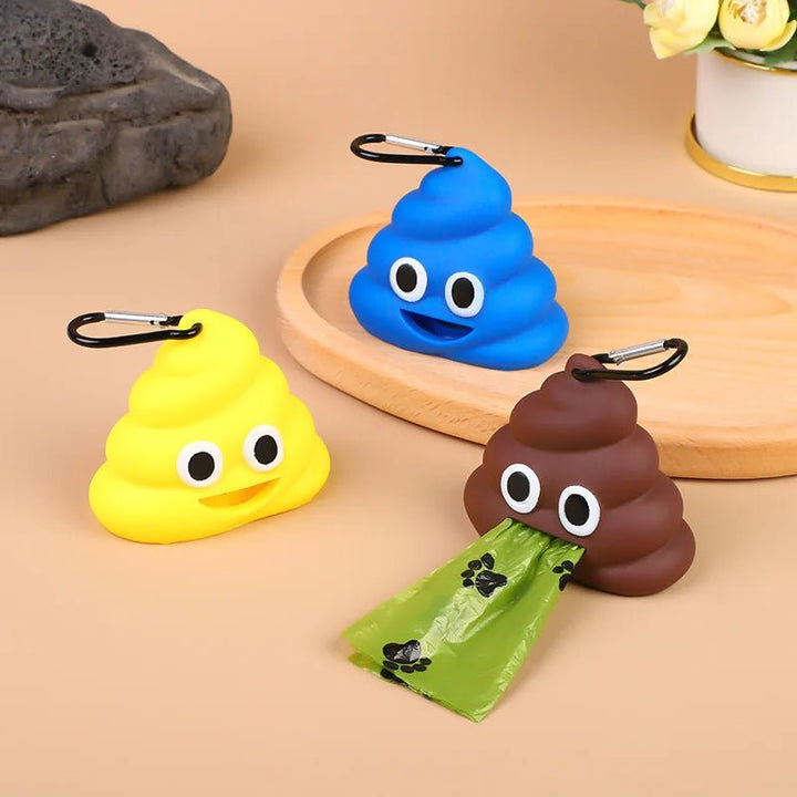 Durable dog poop bag holder with built-in hook, essential pet supplies for cleanup