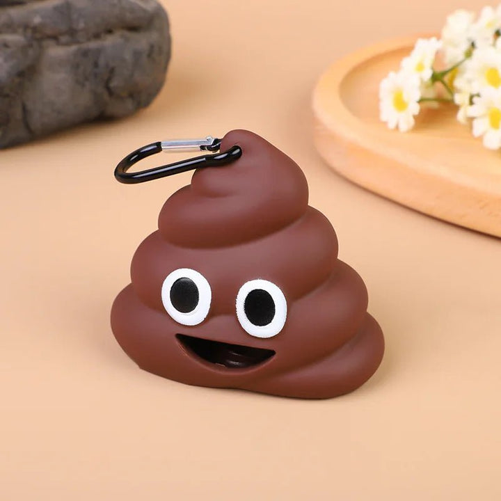 Red portable dog poop bag dispenser, perfect outdoor accessory for responsible pet owners