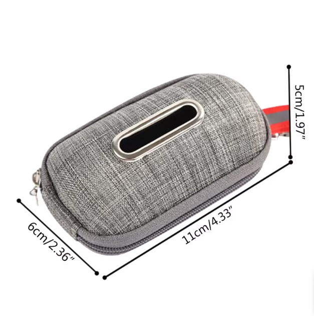 Unisex dog waste bag holder with carabiner, essential pet supply for convenient waste disposal on walks.