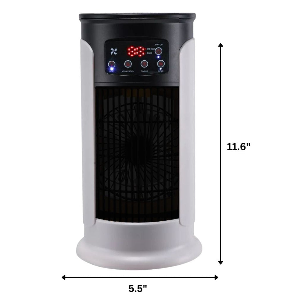 Efficient evaporative cooling tower offers summer comfort as a freestanding, windowless air conditioner.
