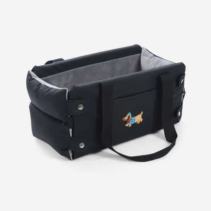 Multi-use faux leather waterproof dog travel bag and car booster seat
