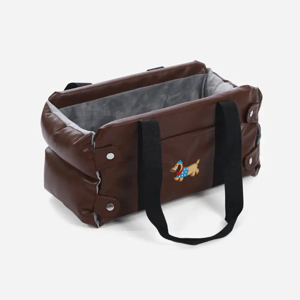 Waterproof faux leather pet car seat for safe and comfortable dog travel
