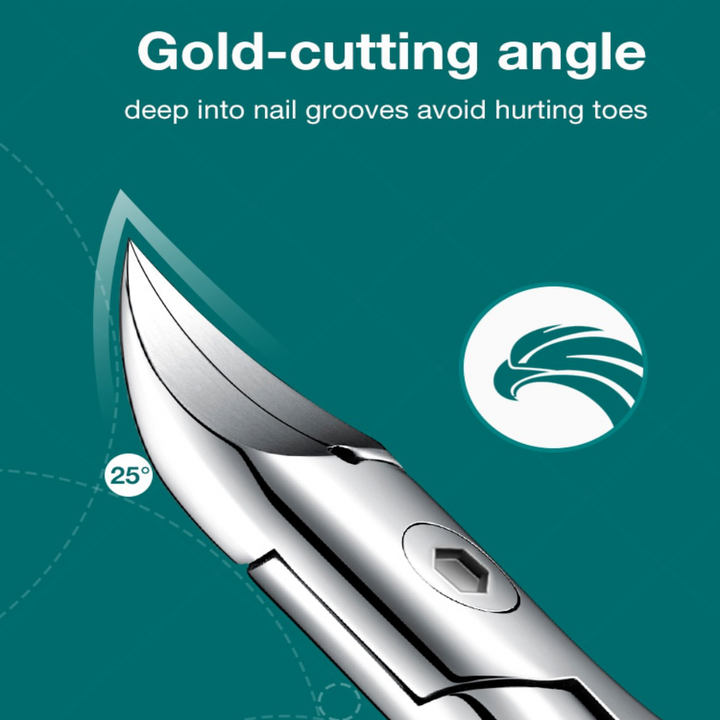 Premium senior nail clippers for thick, ingrown nails. Ergonomic, stainless steel design for easy foot care & grooming.