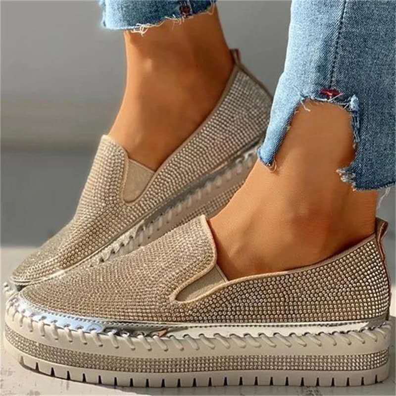 Glitzernde Damen-Schuhe mit Plateausohle
