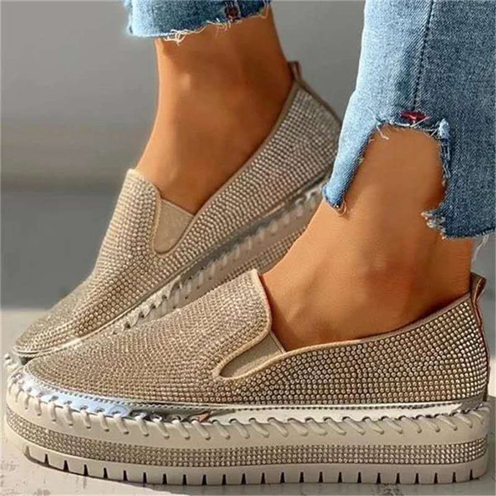 Glitzernde Damen-Schuhe mit Plateausohle