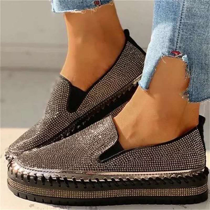 Glitzernde Damen-Schuhe mit Plateausohle