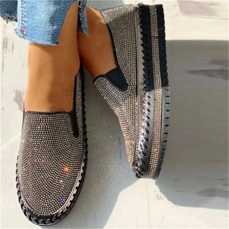 Glitzernde Damen-Schuhe mit Plateausohle