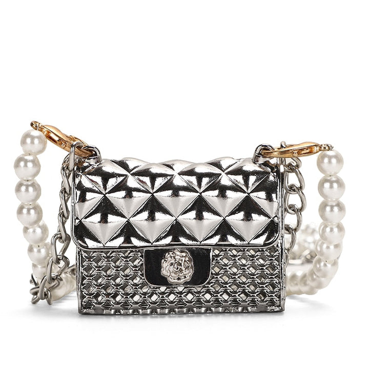 Fashionable mini rhinestone women's handbag, a shimmering clutch accessory for elegant evenings & events.