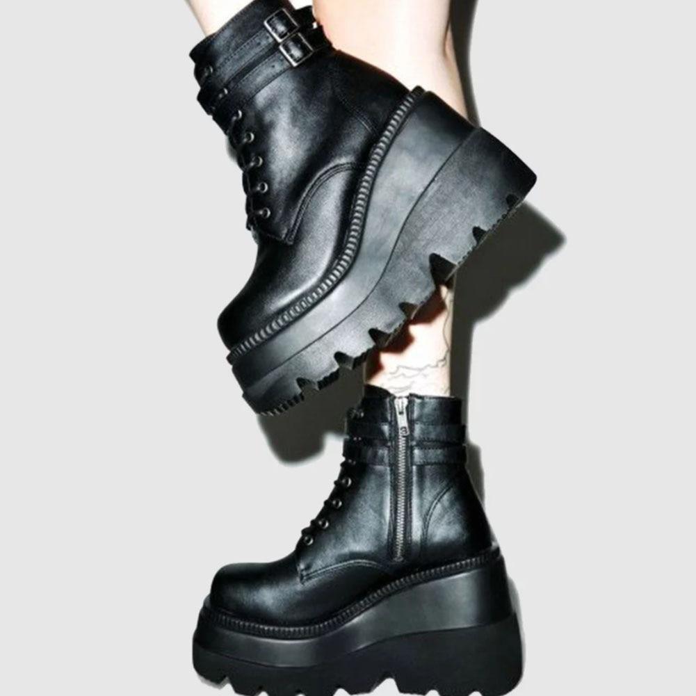 Fashion-forward women's Adora platform ankle boots. Statement footwear with chunky heels for trendy outfits.