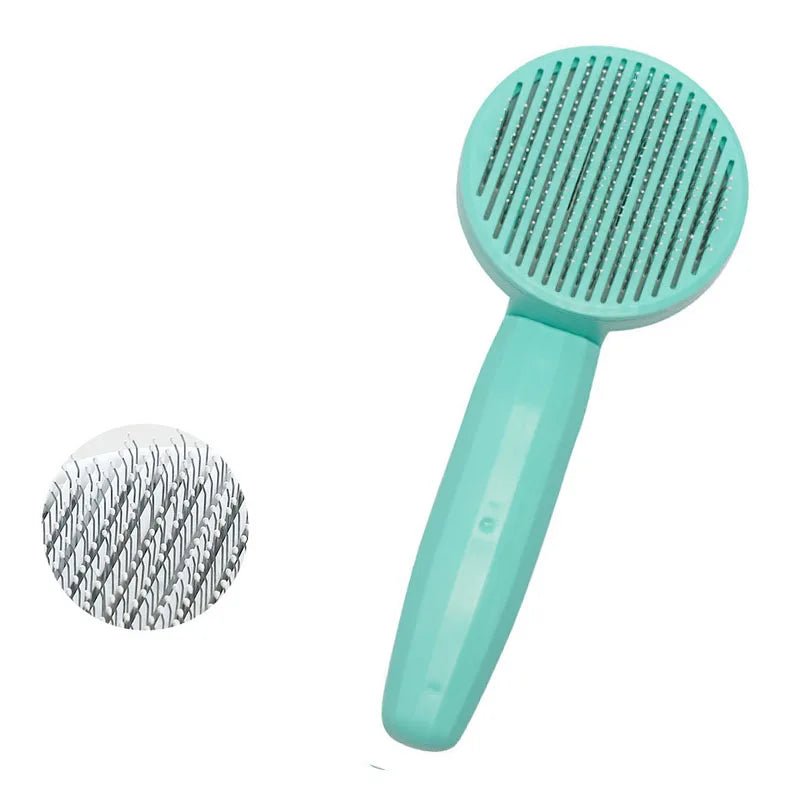 Pet massage deshedding brush for professional grooming of cats and dogs, excellent for reducing shedding.