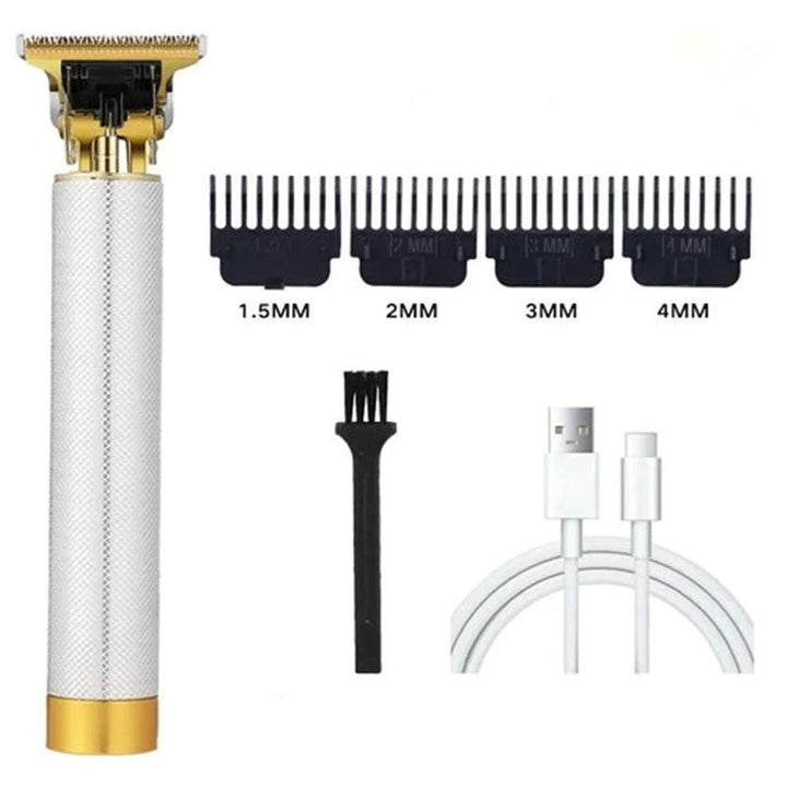 Profi Haarschneider für Männer mit T-förmiger Karbonstahlklinge, ergonomischem Design, ideal für präzises Haar- und Bartstyli