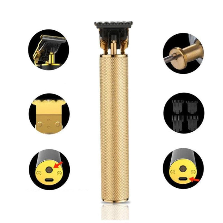 Profi Haarschneider für Männer mit T-förmiger Karbonstahlklinge, ergonomischem Design, ideal für präzises Haar- und Bartstyli