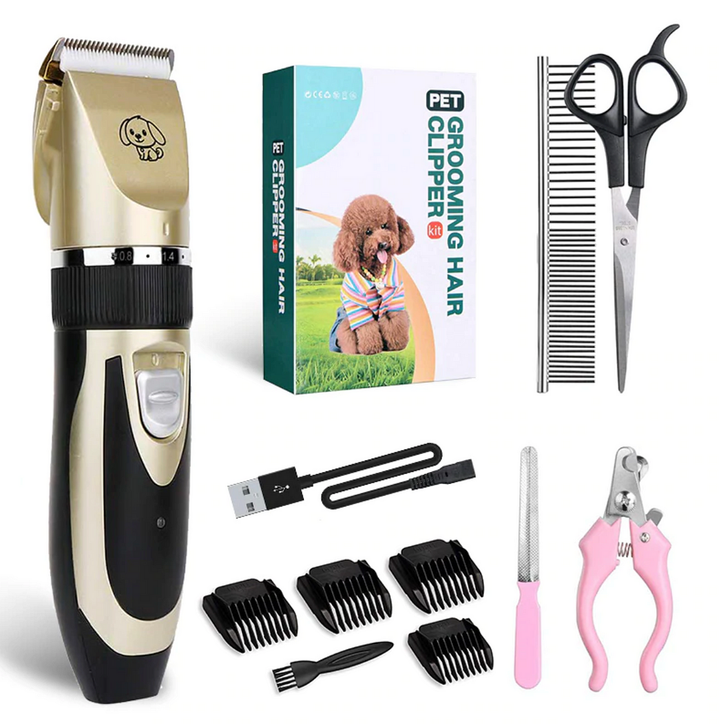 Ergonomic design quiet pet hair clipper, ideal for dog & cat grooming with low noise & vibration