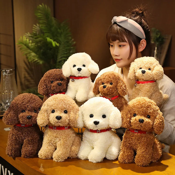 Realistic plush dog toy, soft and cuddly, perfect children's gift or playtime toy for kids