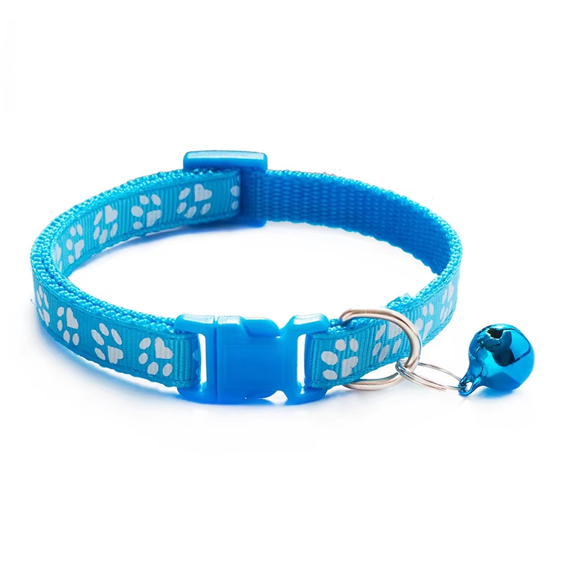 Orange quick release cat collar with bell, suitable for indoor and outdoor cats