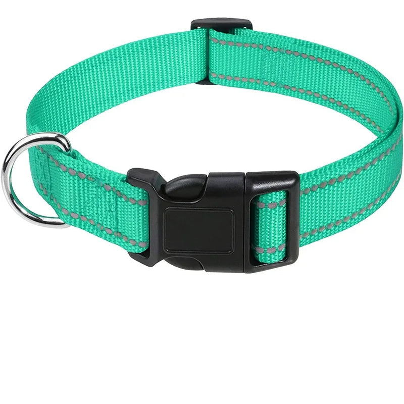 Navy blue adjustable dog collar, secure & comfortable everyday pet supply for all breeds