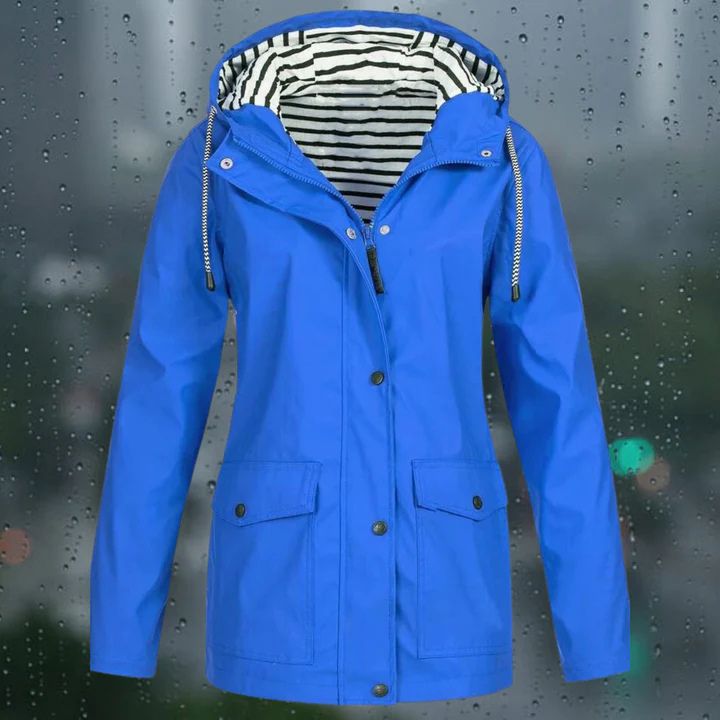 "Regenfeste Damen-Windjacke, leicht, stilvolles Design, atmungsaktives Futter, verstellbare Kapuze, ideal für Outdoor"