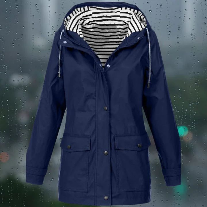 "Regenfeste Damen-Windjacke, leicht, stilvolles Design, atmungsaktives Futter, verstellbare Kapuze, ideal für Outdoor"